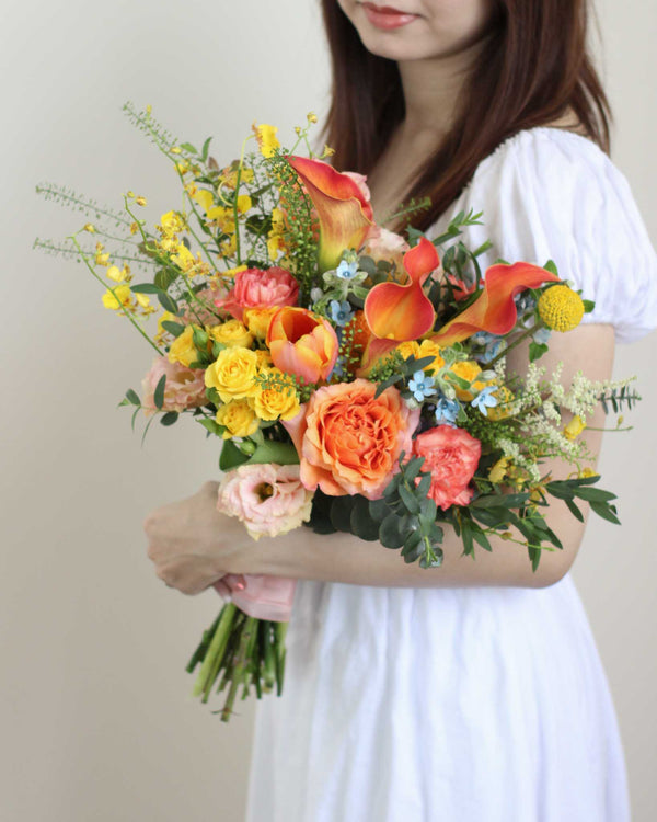 Marigold Bridal Bouquet - Frontal | Free Same-Day Flower Delivery Singapore