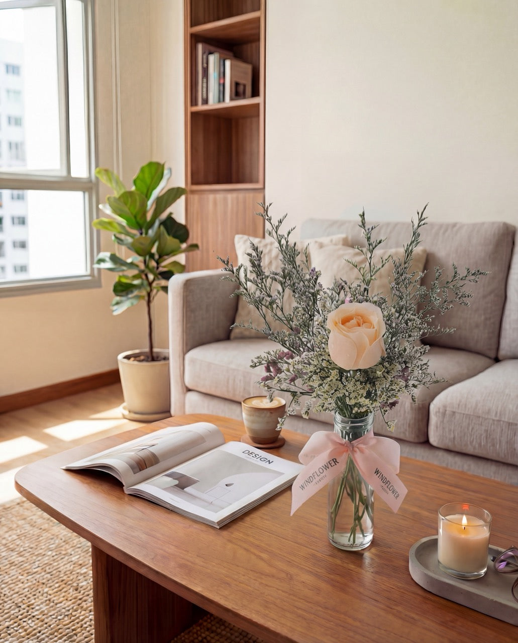 My One and Only - Champagne Hand Bouquet by Windflower Florist Singapore