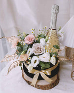 Boite De Fleur Prosecco - Fresh Flowers Gift Hamper | Free Same-Day Flower Delivery Singapore