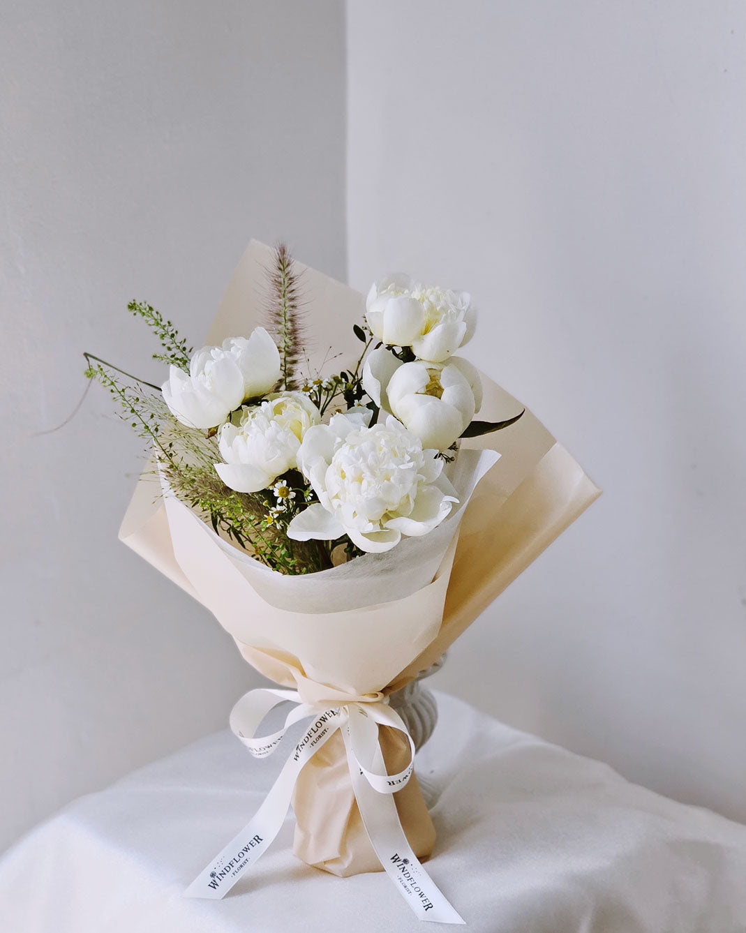 Seasonal Picks - White Peony Flower Arrangement - View 3 | Windflower Florist