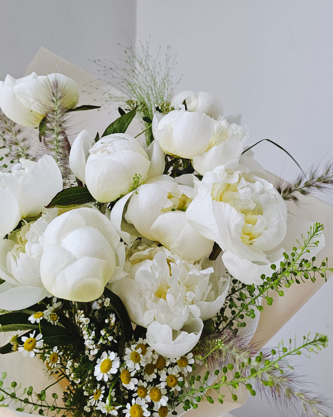 Seasonal Picks - White Peony Flower Arrangement | Free Same-Day Flower Delivery Singapore