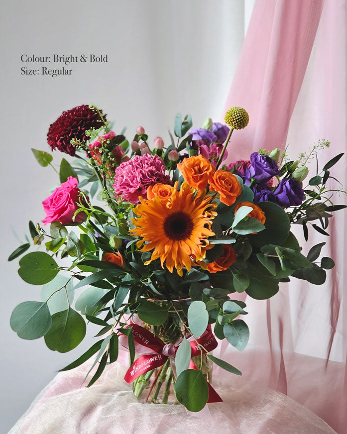 Subscription Flowers - Glass Vase by Windflower Florist Singapore