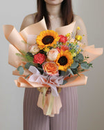 Sunburst Bliss Hand Bouquet | Free Same-Day Flower Delivery Singapore