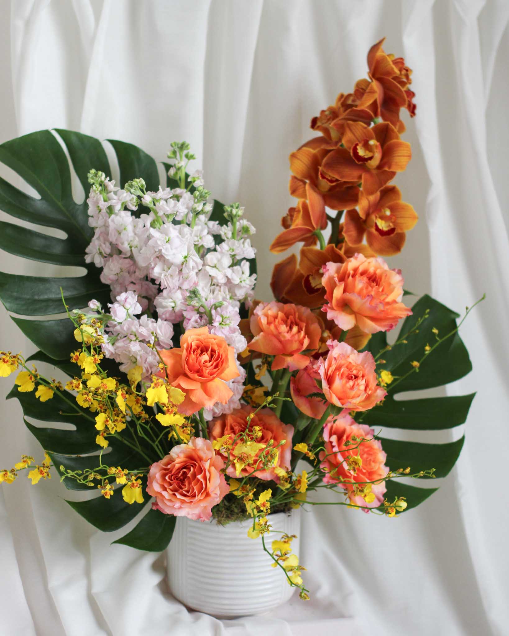 Tangerine Muse Centrepiece Table Flower Arrangement by Windflower Florist Singapore