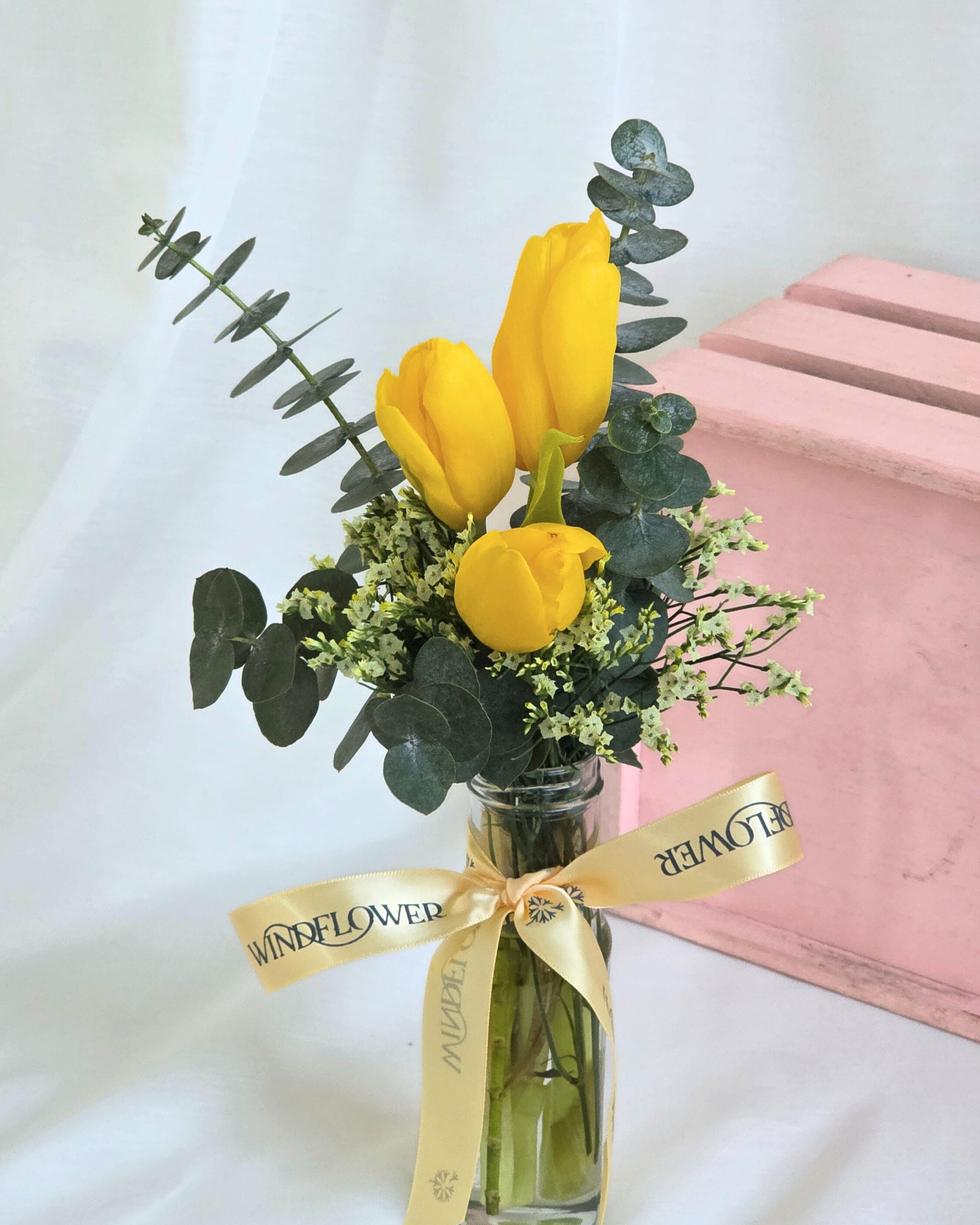 Tulip Yellow Hand Bouquet by Windflower Florist Singapore