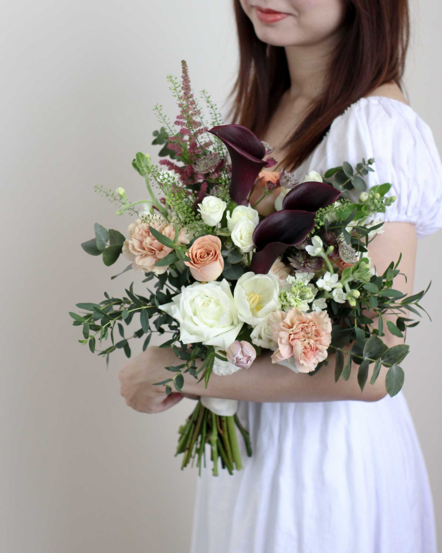 Tulle Bridal Bouquet - Frontal | Free Same-Day Flower Delivery Singapore
