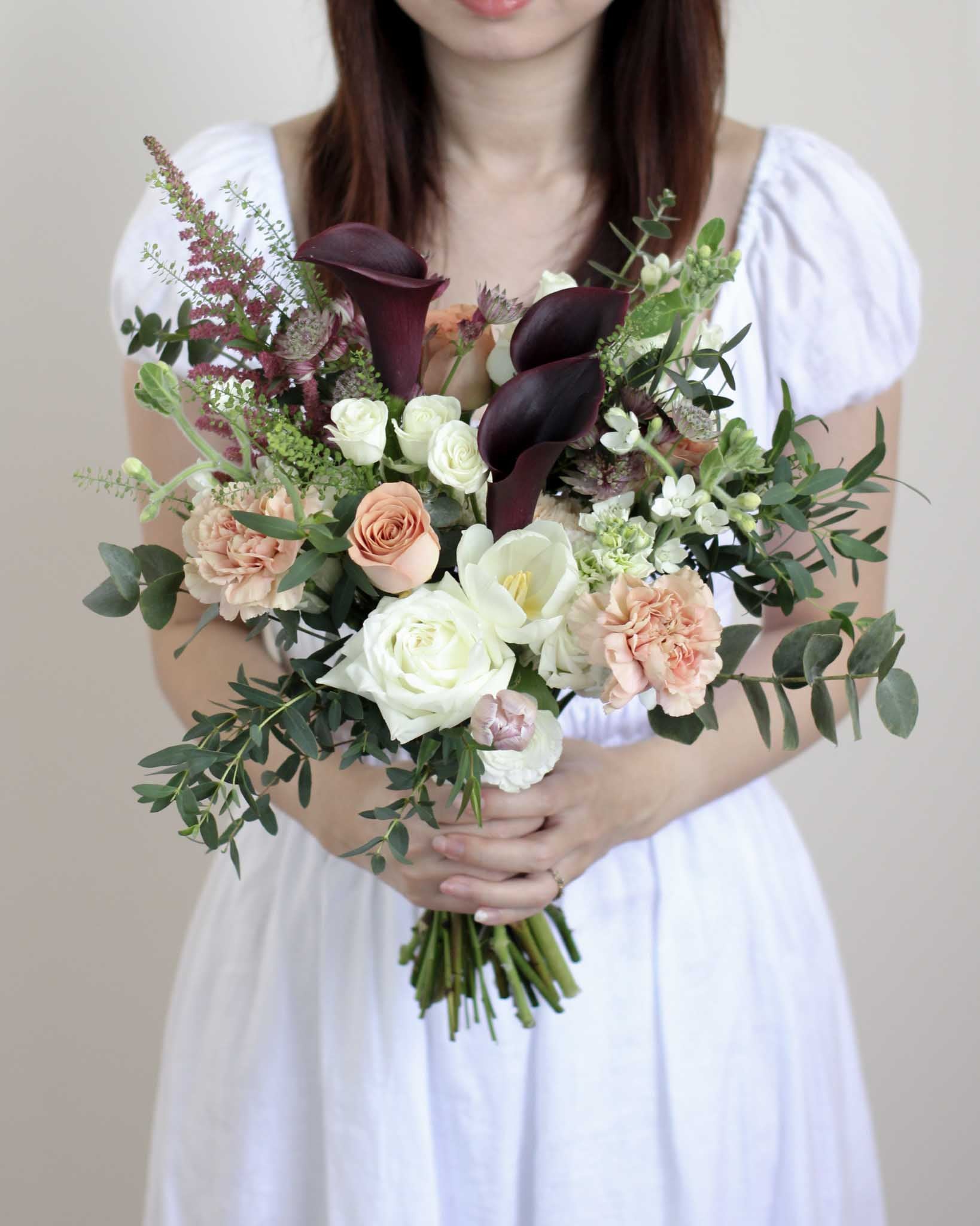 Tulle Bridal Bouquet - Frontal by Windflower Florist Singapore