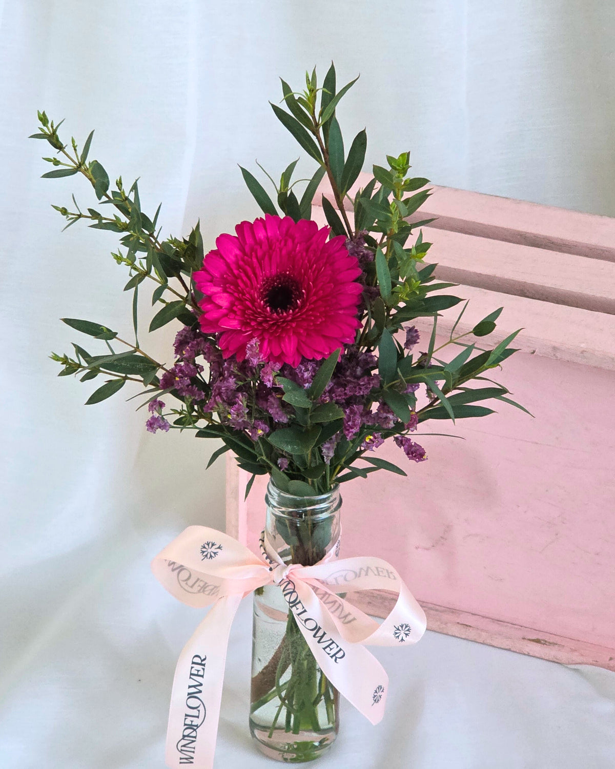 Uno Daisy In Hot Pink Hand Bouquet - View 4 | Windflower Florist