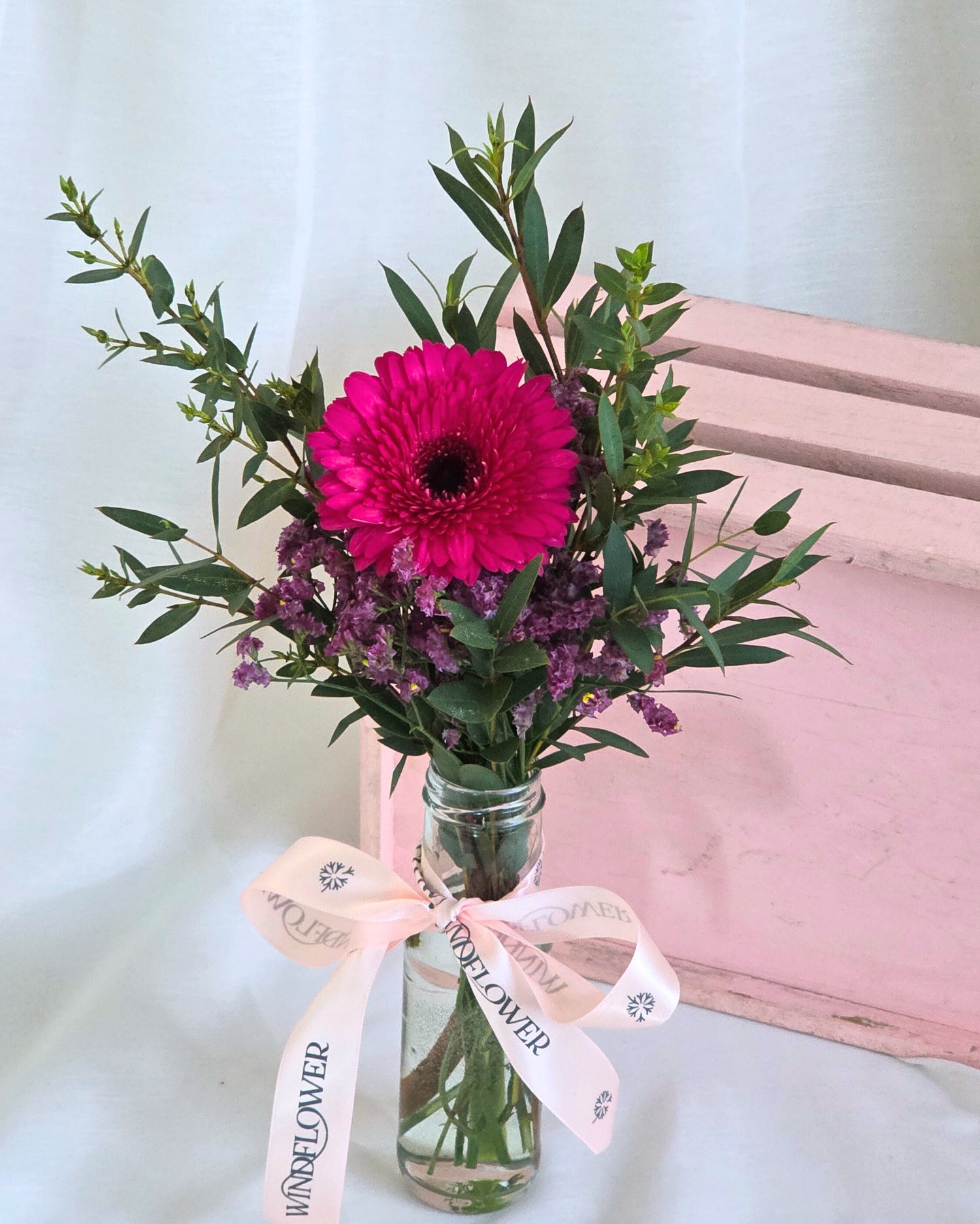 Uno Daisy In Hot Pink Hand Bouquet - View 4 | Windflower Florist