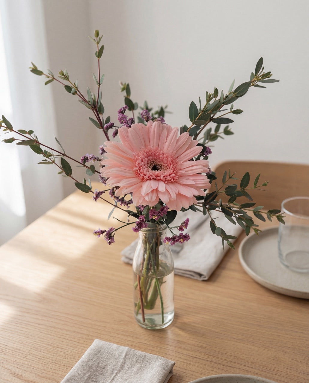 Uno Daisy In Pink Hand Bouquet by Windflower Florist Singapore