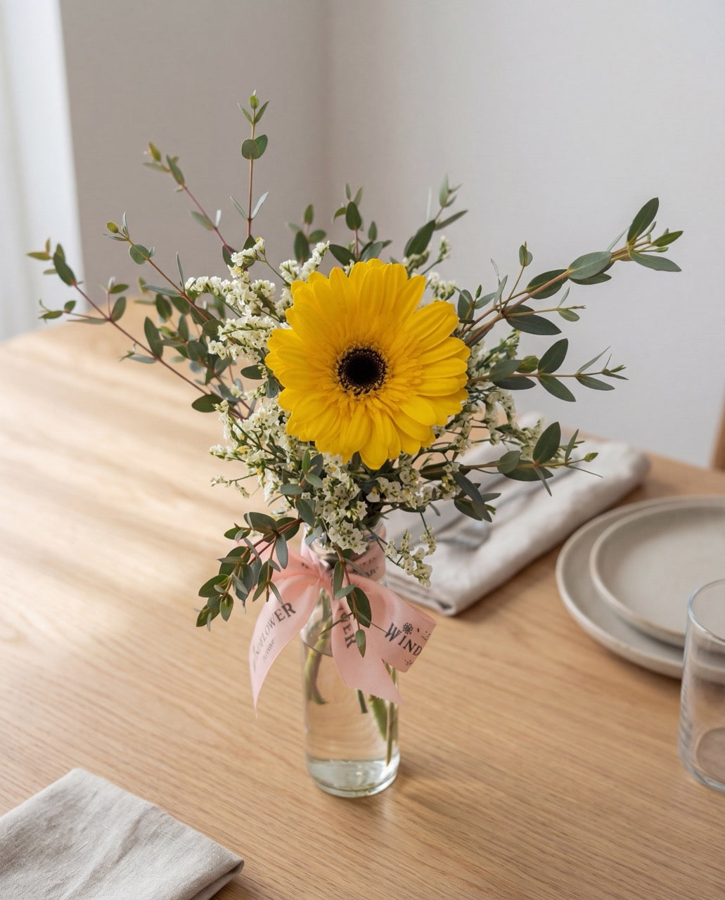 Uno Daisy In Yellow Hand Bouquet by Windflower Florist Singapore