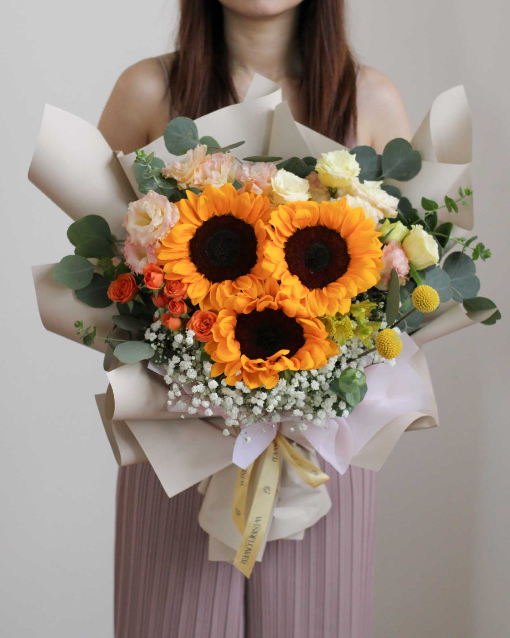 Widest Smile Hand Bouquet | Free Same-Day Flower Delivery Singapore