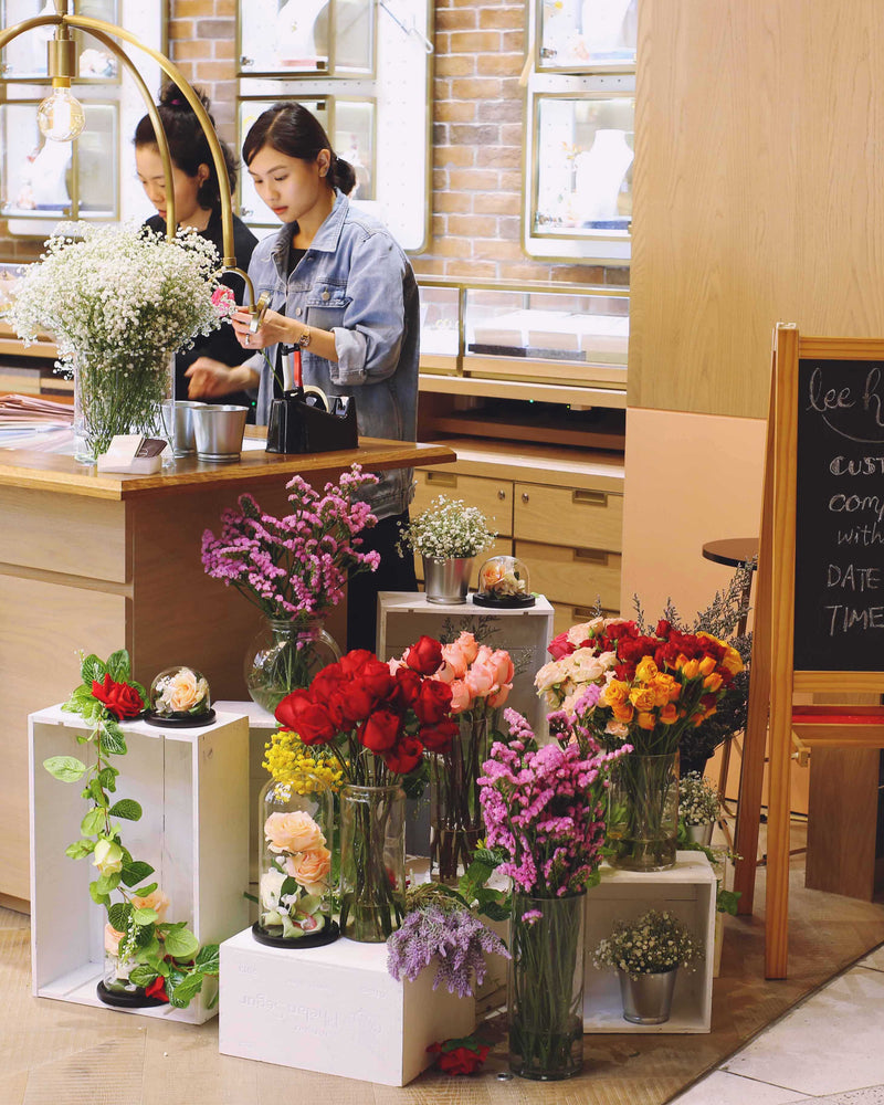 Corporate floral bar and prop rentals