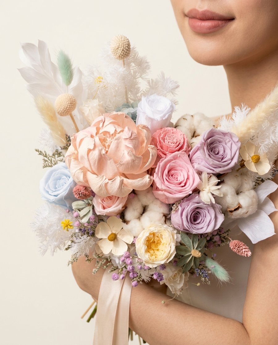 Preserved & Dried Bridal Bouquet | Windflower Florist Wedding