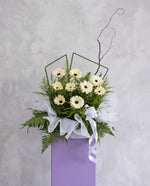 Cream Serenity Condolence Flower Stand | Free Same-Day Delivery Singapore