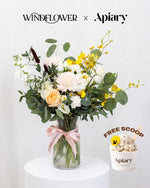 Honeyed Bloom White Rose Vase — Honeyed Bloom White Rose Vase Arrangement | Windflower x Apiary