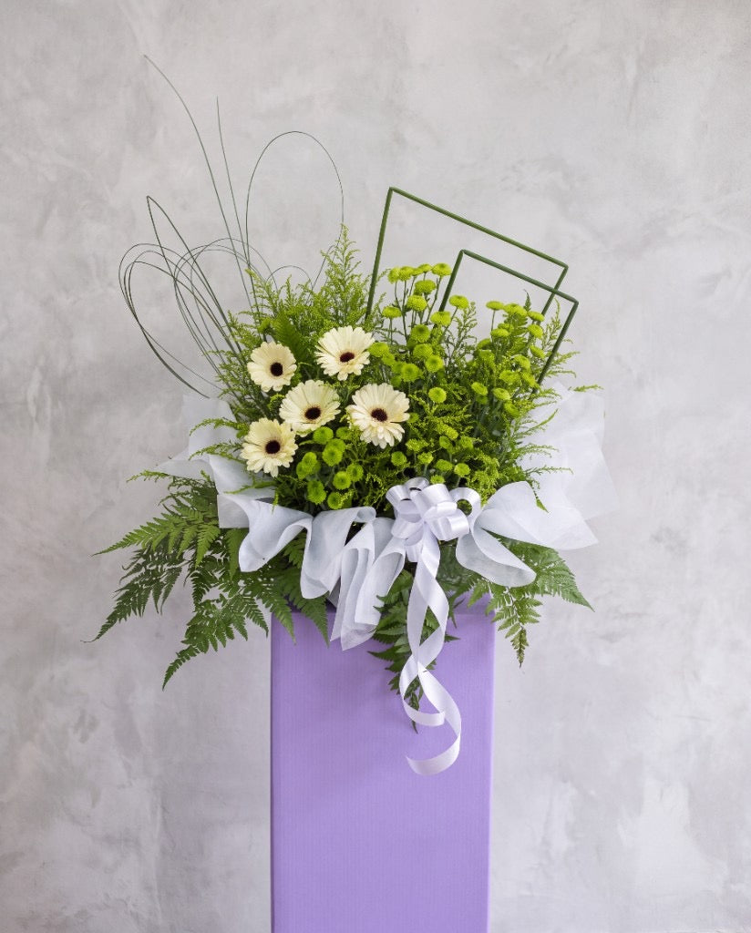 Lilac Meadow Condolence Flower Stand | Free Same-Day Delivery Singapore