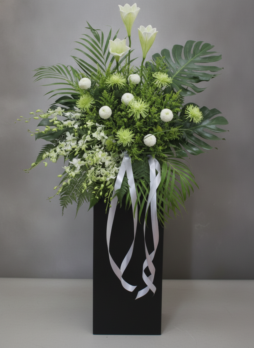 Luminous Lily condolence flower stand Singapore