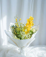 Orchid Sunshine Bouquet — Yellow Cymbidium and Dendrobium | Windflower Florist Singapore