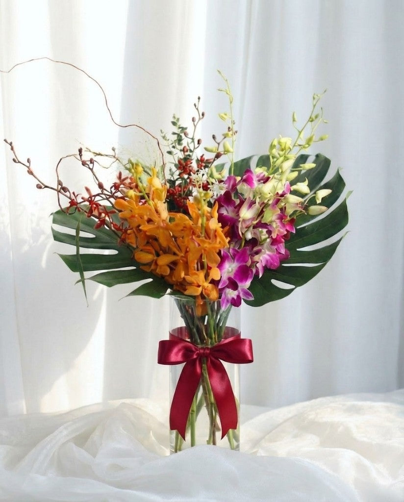 Orchid Radiance Bouquet — Mixed Mokara and Dendrobium | Windflower Florist Singapore
