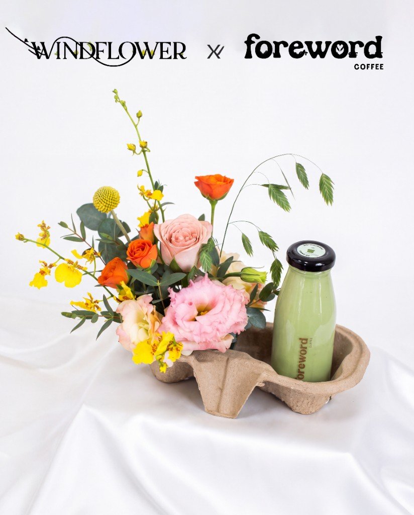 Honey Silk cupholder with Matcha Latte — Windflower x Foreword Coffee