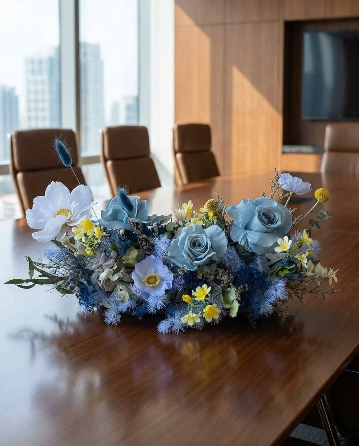 preserved faux dried flower centrepiece