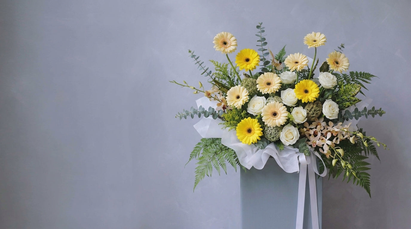 Windflower Florist condolence stands promo banner