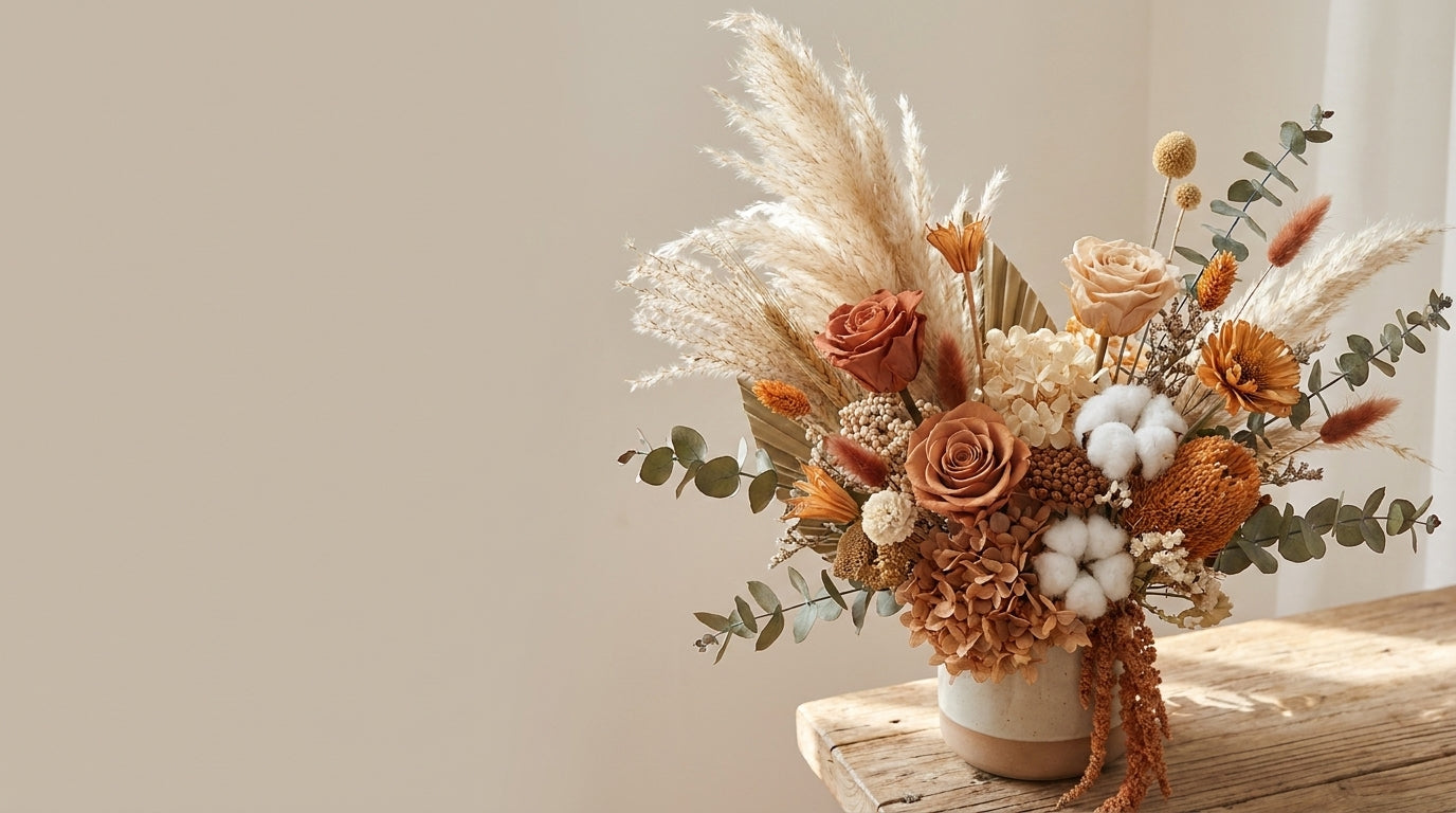 Windflower Florist preserved dried promo banner