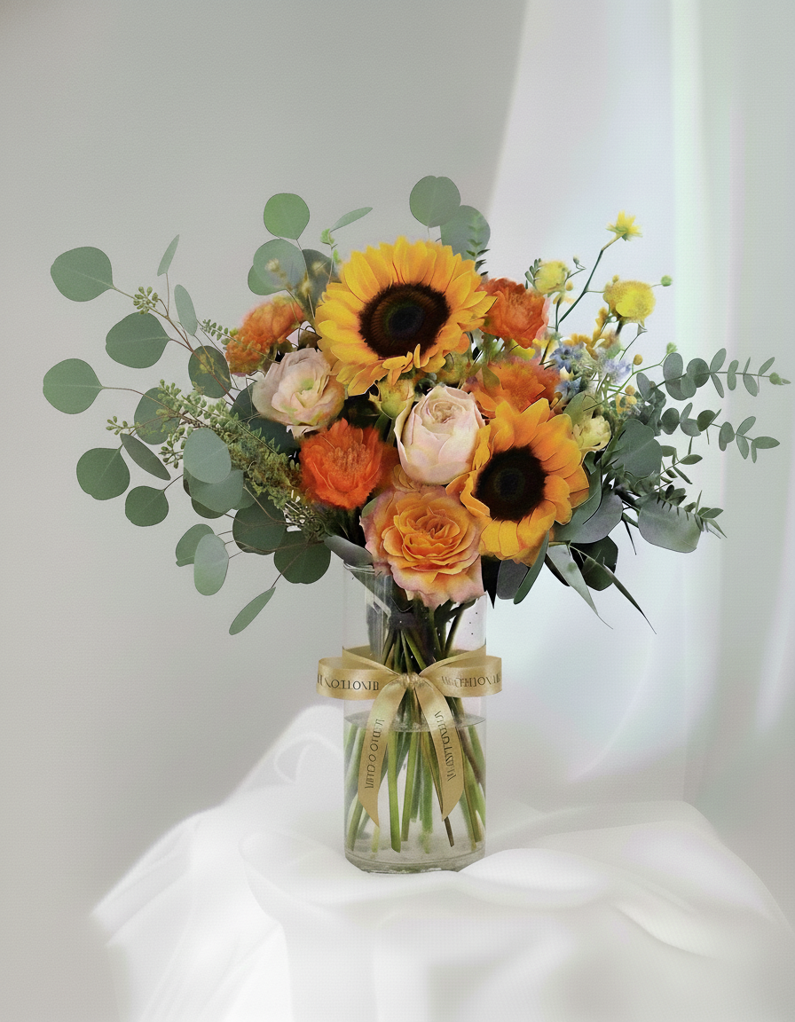 Sunburst Bliss Hand Bouquet by Windflower Florist Singapore