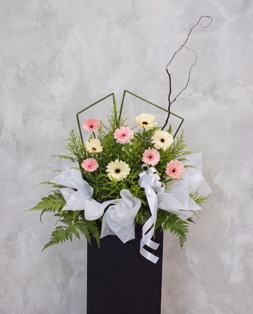 Roseate Comfort Condolence Flower Stand | Free Same-Day Delivery Singapore