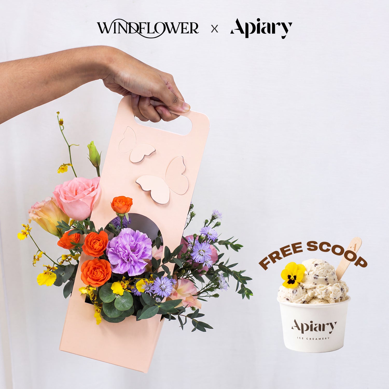 Windflower x Apiary Scoop and Bloom Carnation Box with a free Apiary scoop