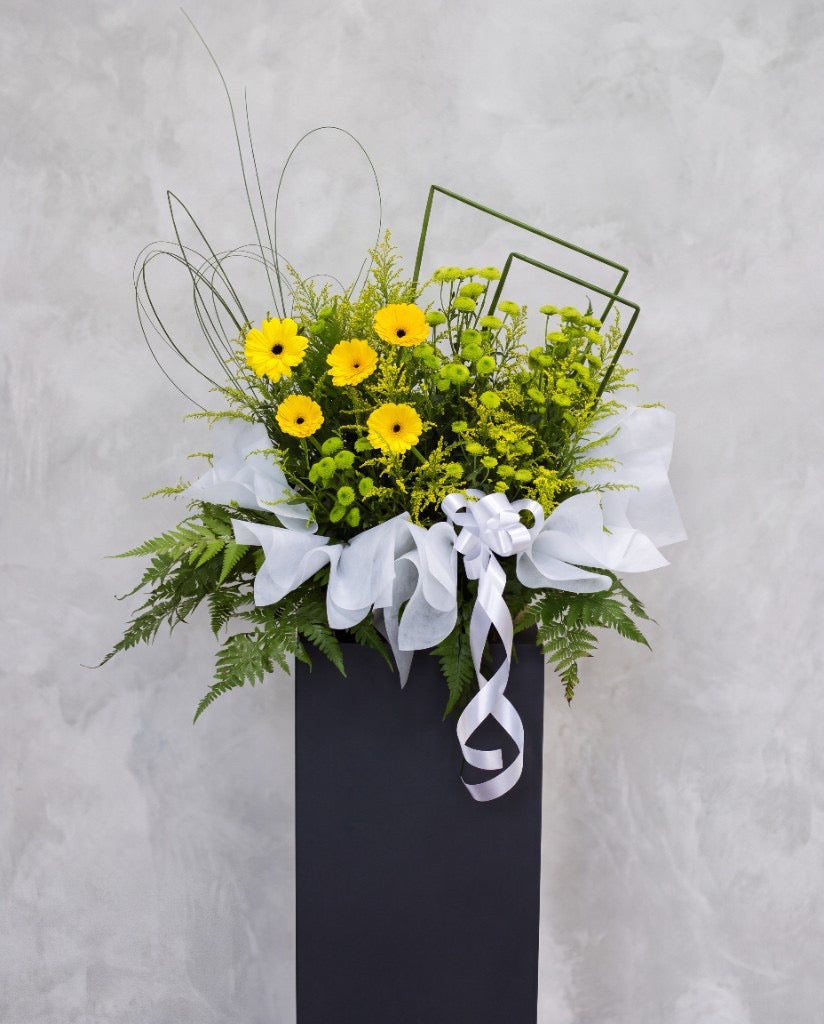 Sunlit Grace Condolence Flower Stand | Free Same-Day Delivery Singapore