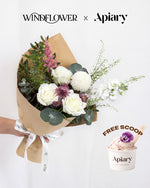 Velvet Berry White Rose Bouquet — Velvet Berry White Rose Bouquet | Windflower x Apiary