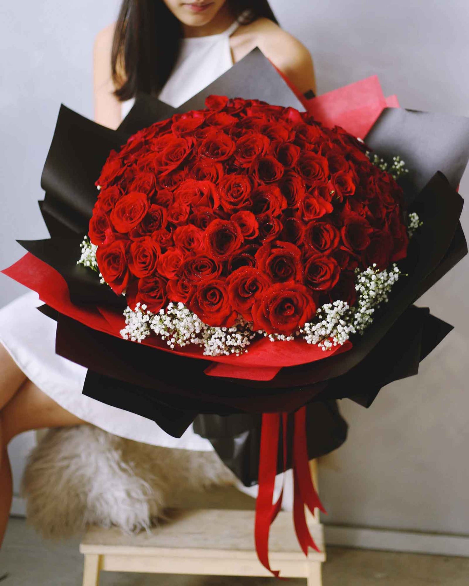 A Study in 108 Hand Bouquet | Free Same-Day Flower Delivery Singapore