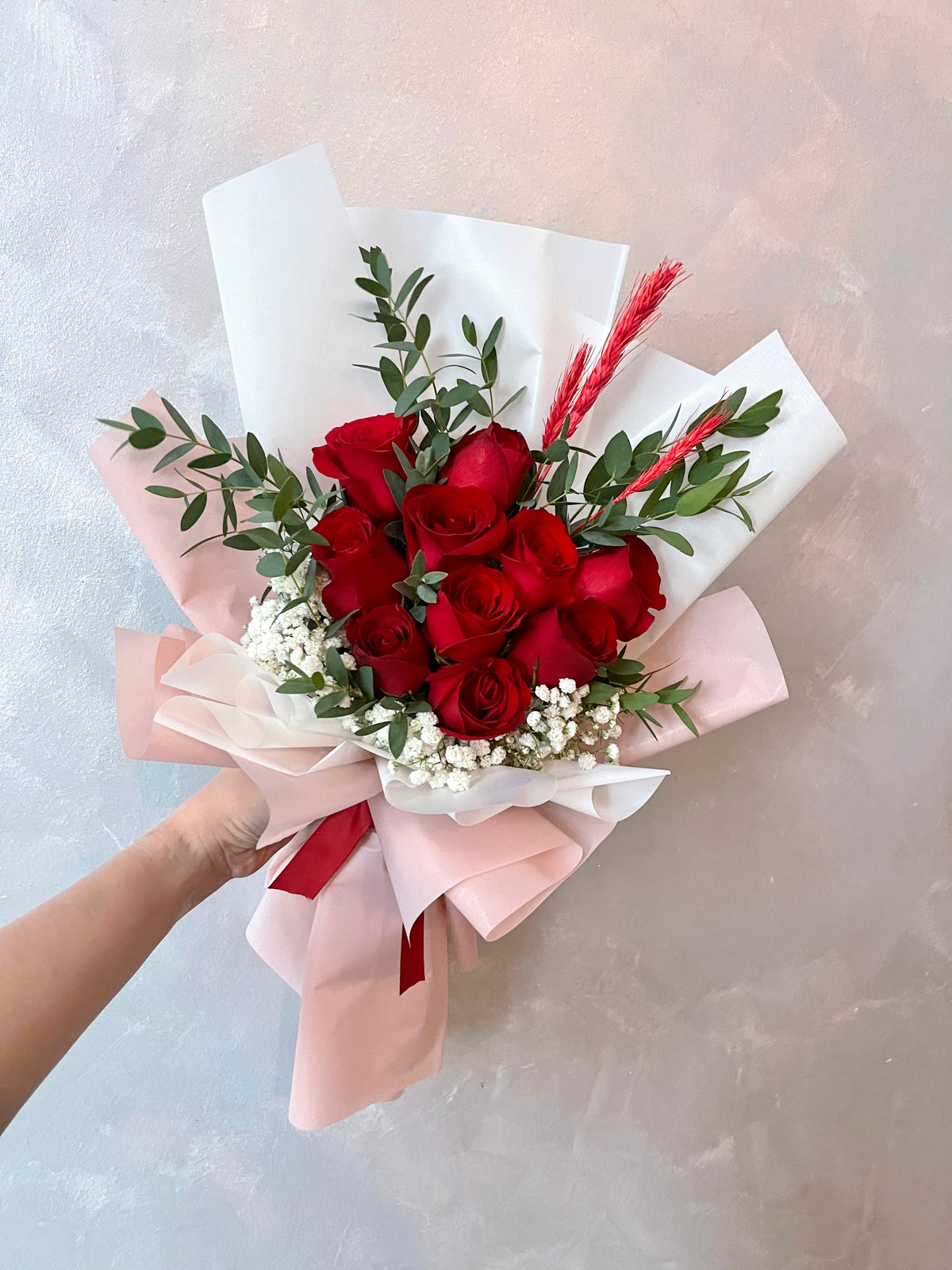 A Study in Red Hand Bouquet by Windflower Florist Singapore