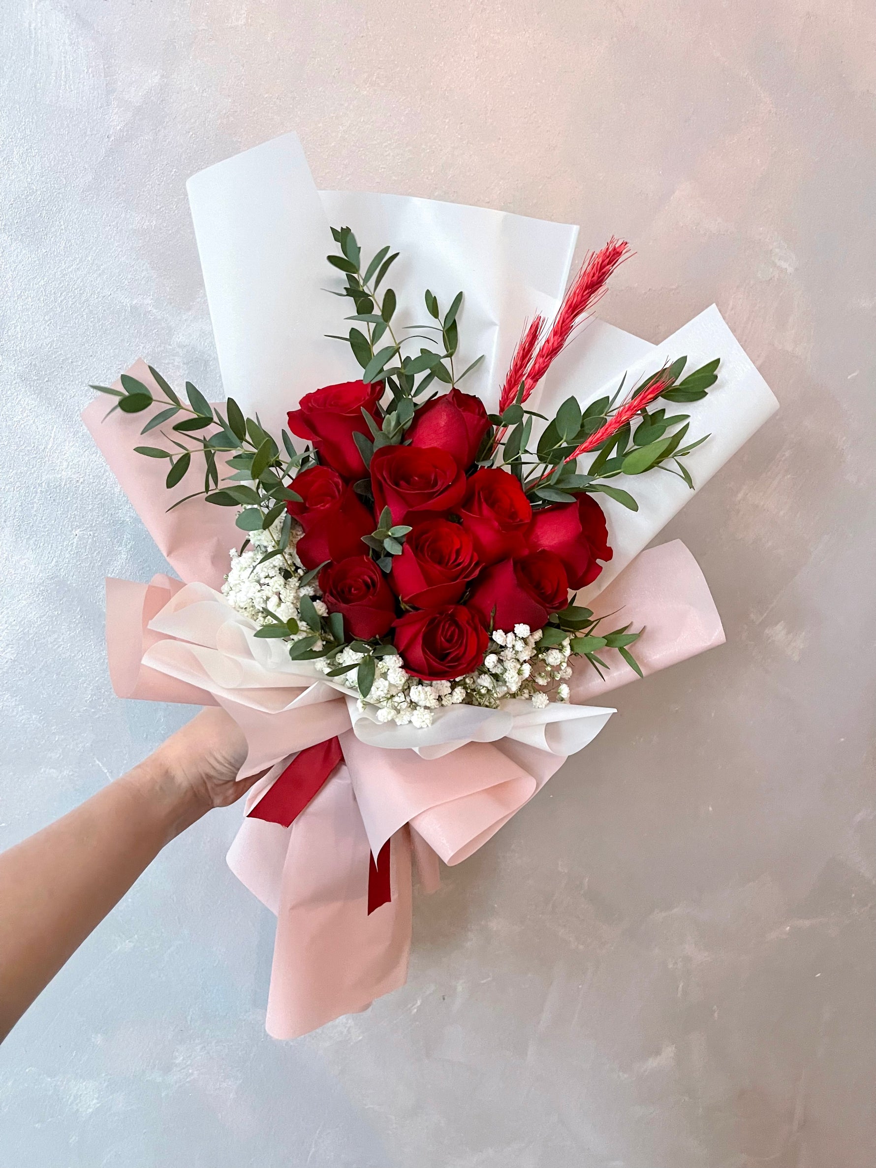A Study in Red Hand Bouquet by Windflower Florist Singapore