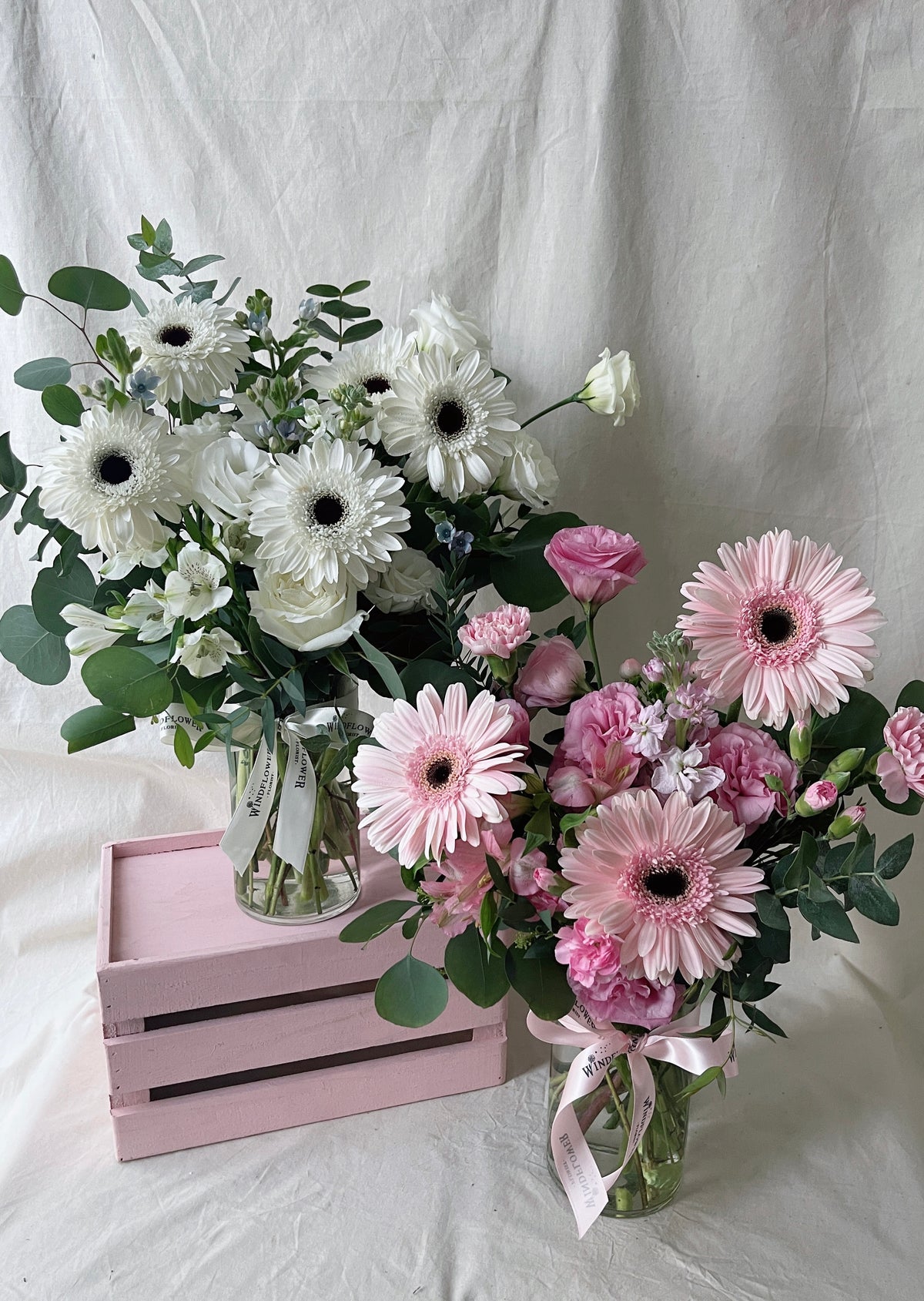 Daisy-Me-Rolling in Pink Hand Bouquet - View 4 | Windflower Florist