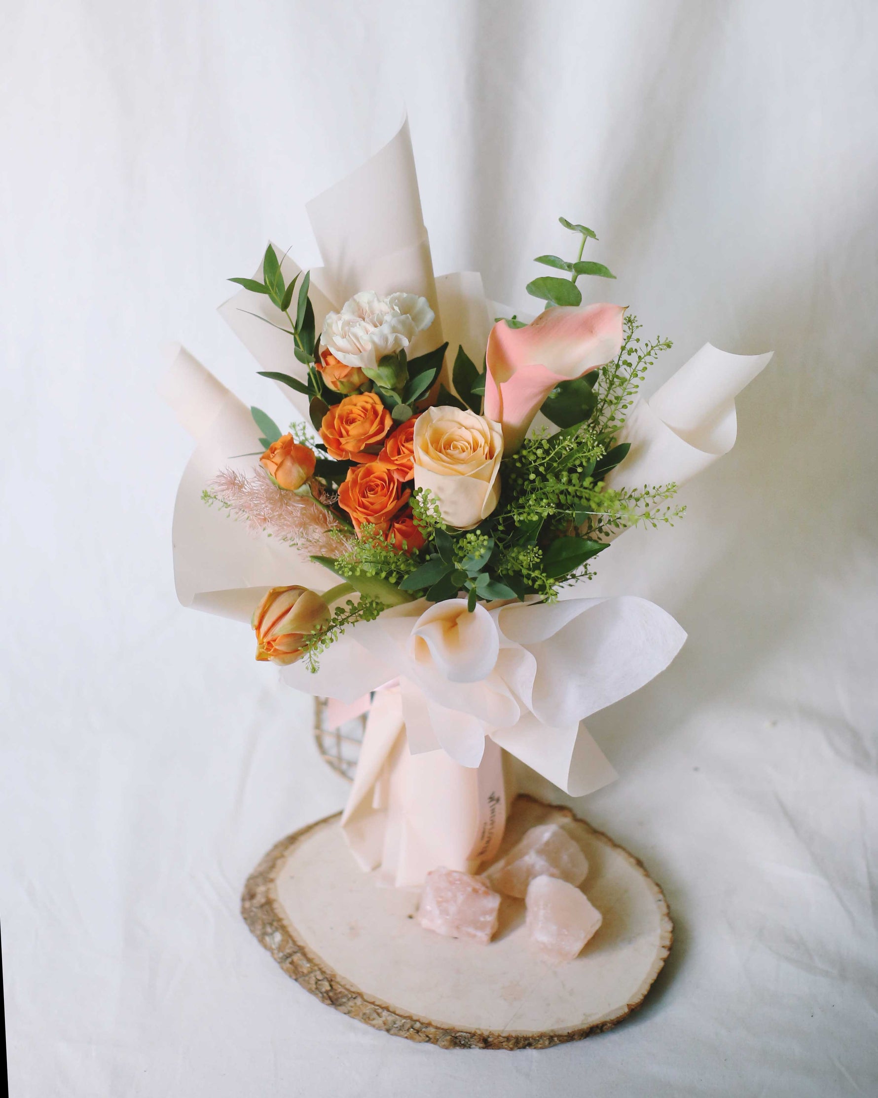 Infinity Love In Champagne Hand Bouquet | Free Same-Day Flower Delivery Singapore