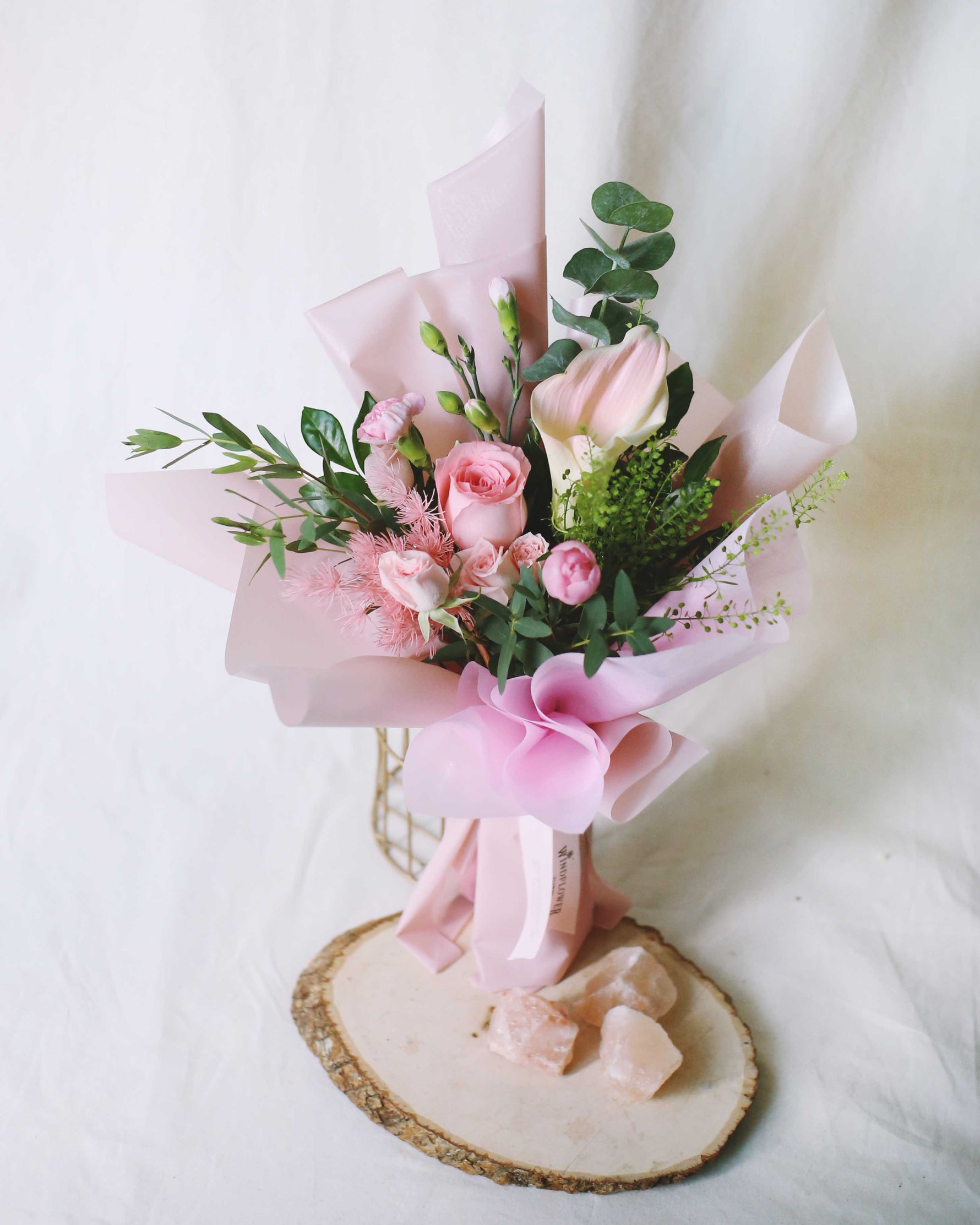 Infinity Love In Pink Hand Bouquet | Free Same-Day Flower Delivery Singapore