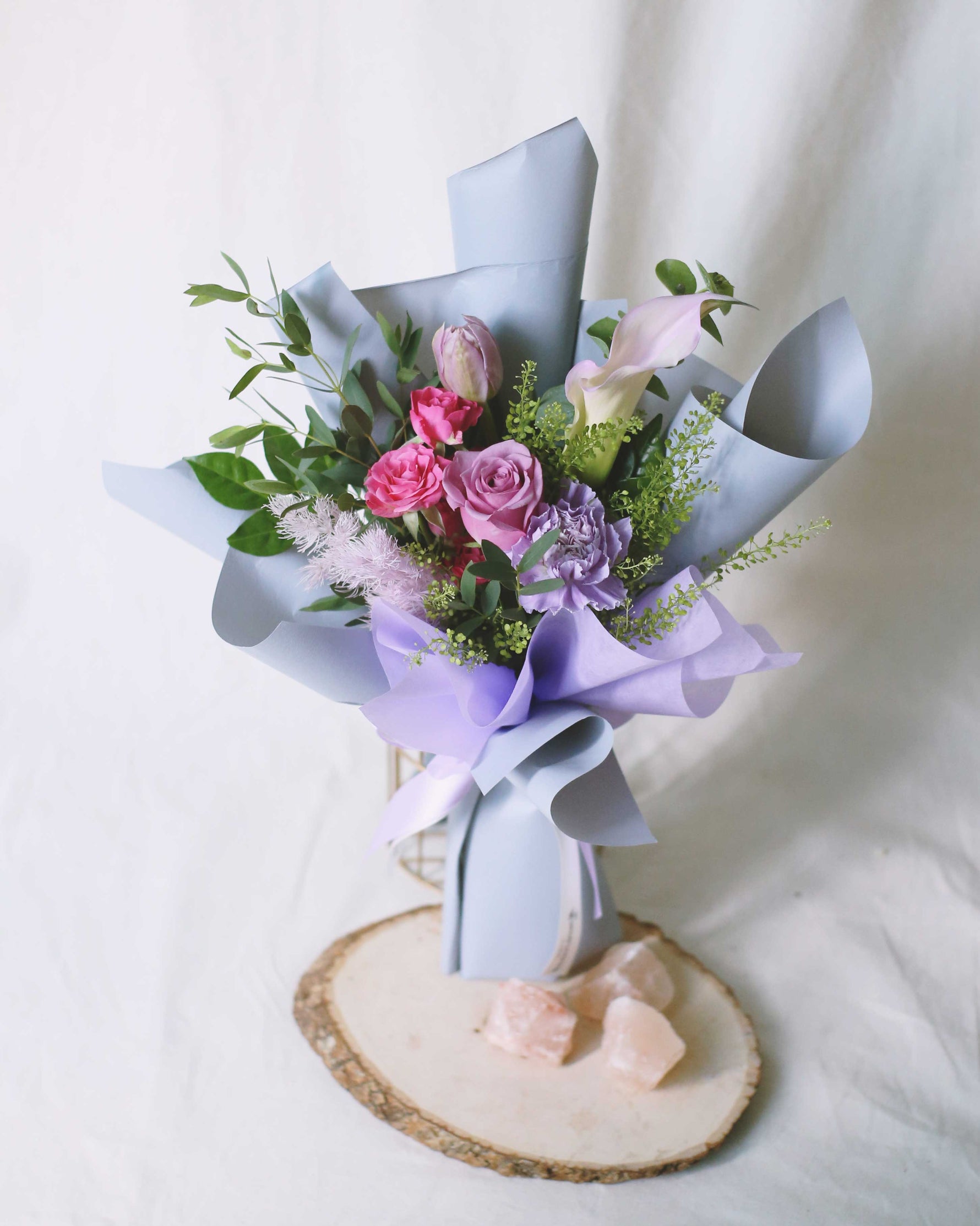 Infinity Love In Purple Hand Bouquet | Free Same-Day Flower Delivery Singapore