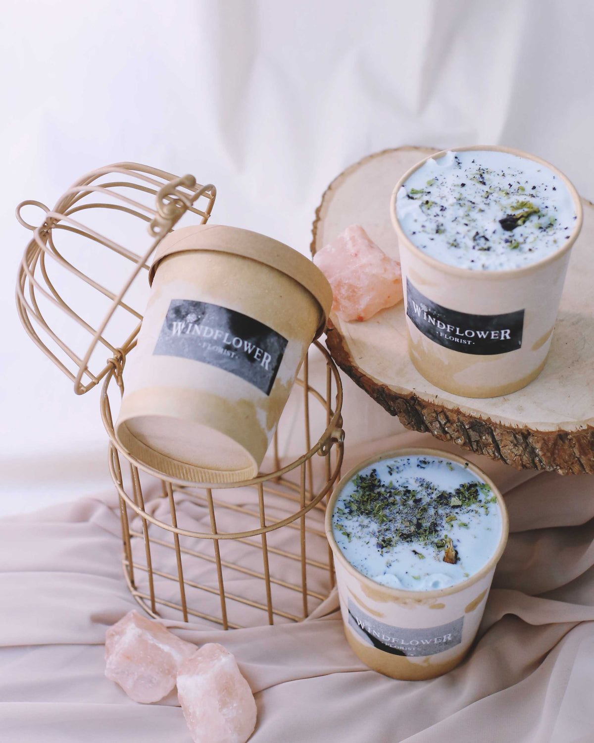 Sweet Scoop Bundle - Blue Pea Lavender Preserved Flowers by Windflower Florist Singapore