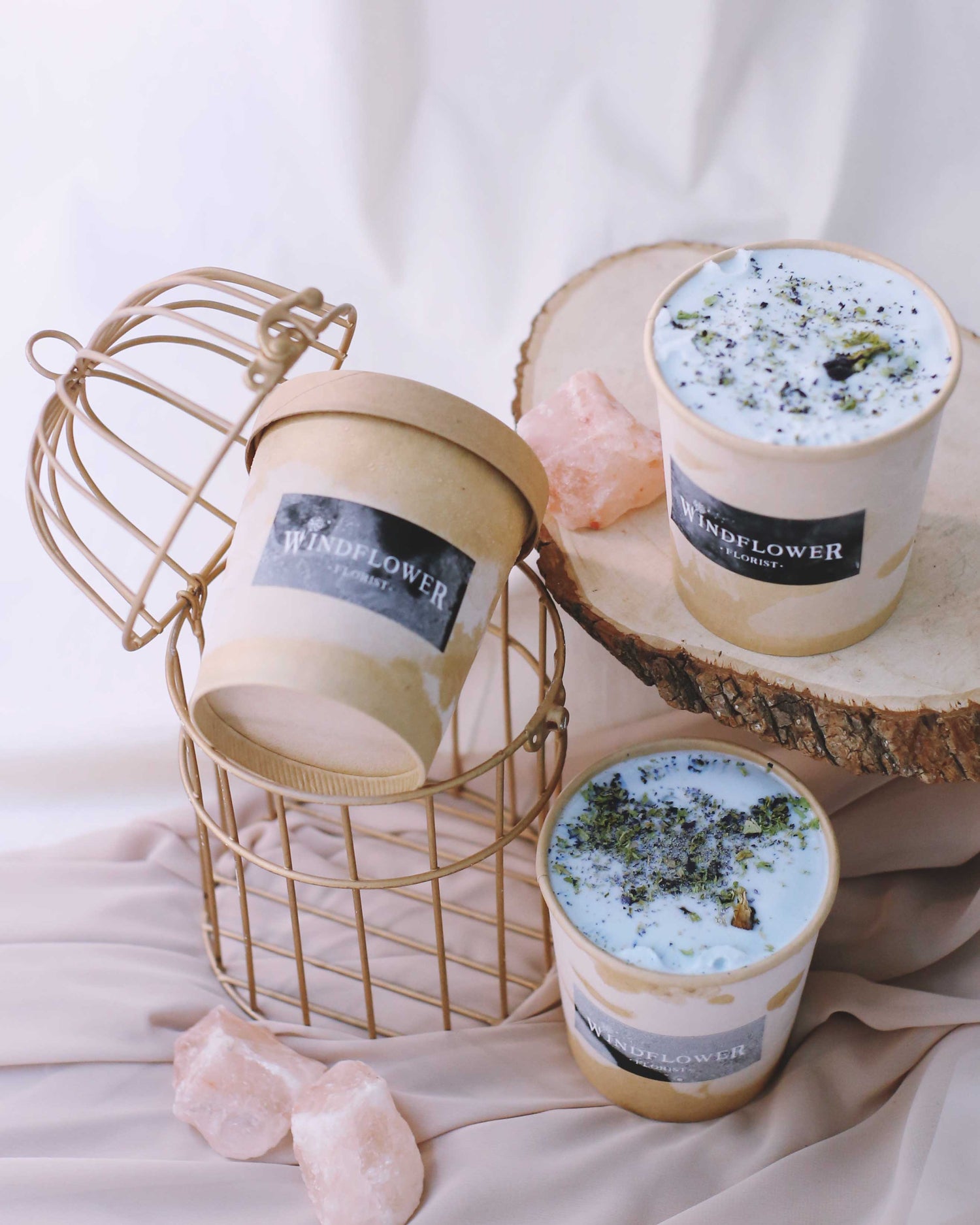 Sweet Scoop Bundle - Blue Pea Lavender Preserved Flowers by Windflower Florist Singapore