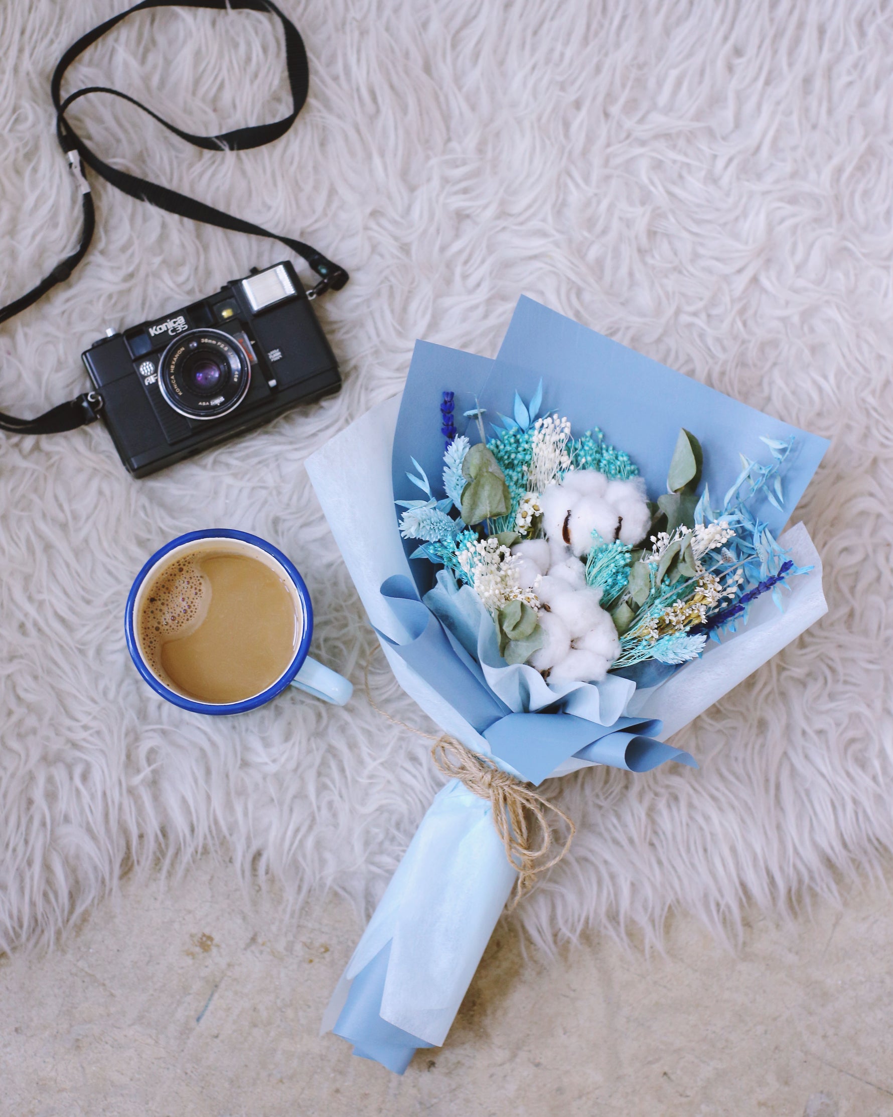 Endless Love In Blue Hand Bouquet by Windflower Florist Singapore