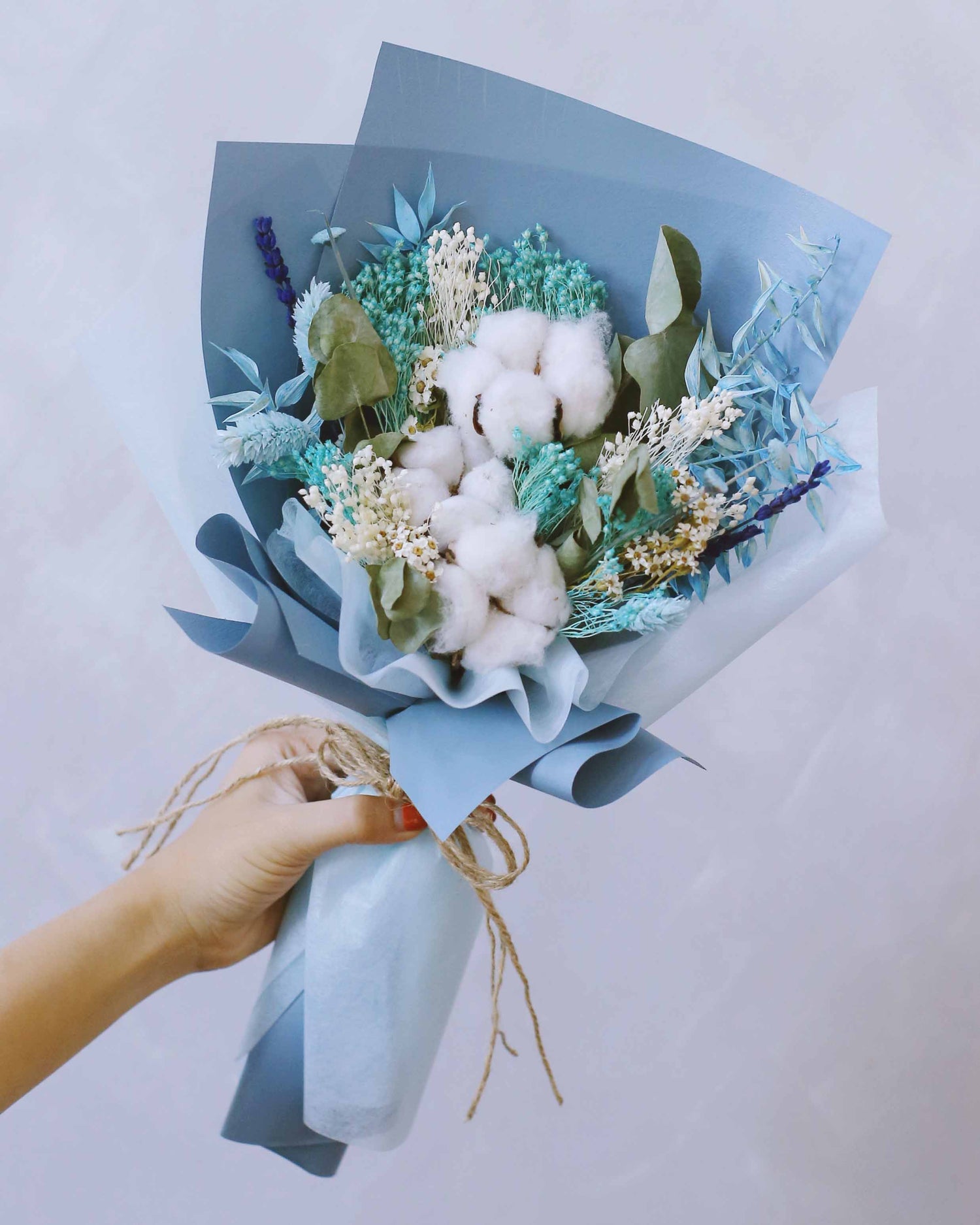 Endless Love In Blue Hand Bouquet | Free Same-Day Flower Delivery Singapore
