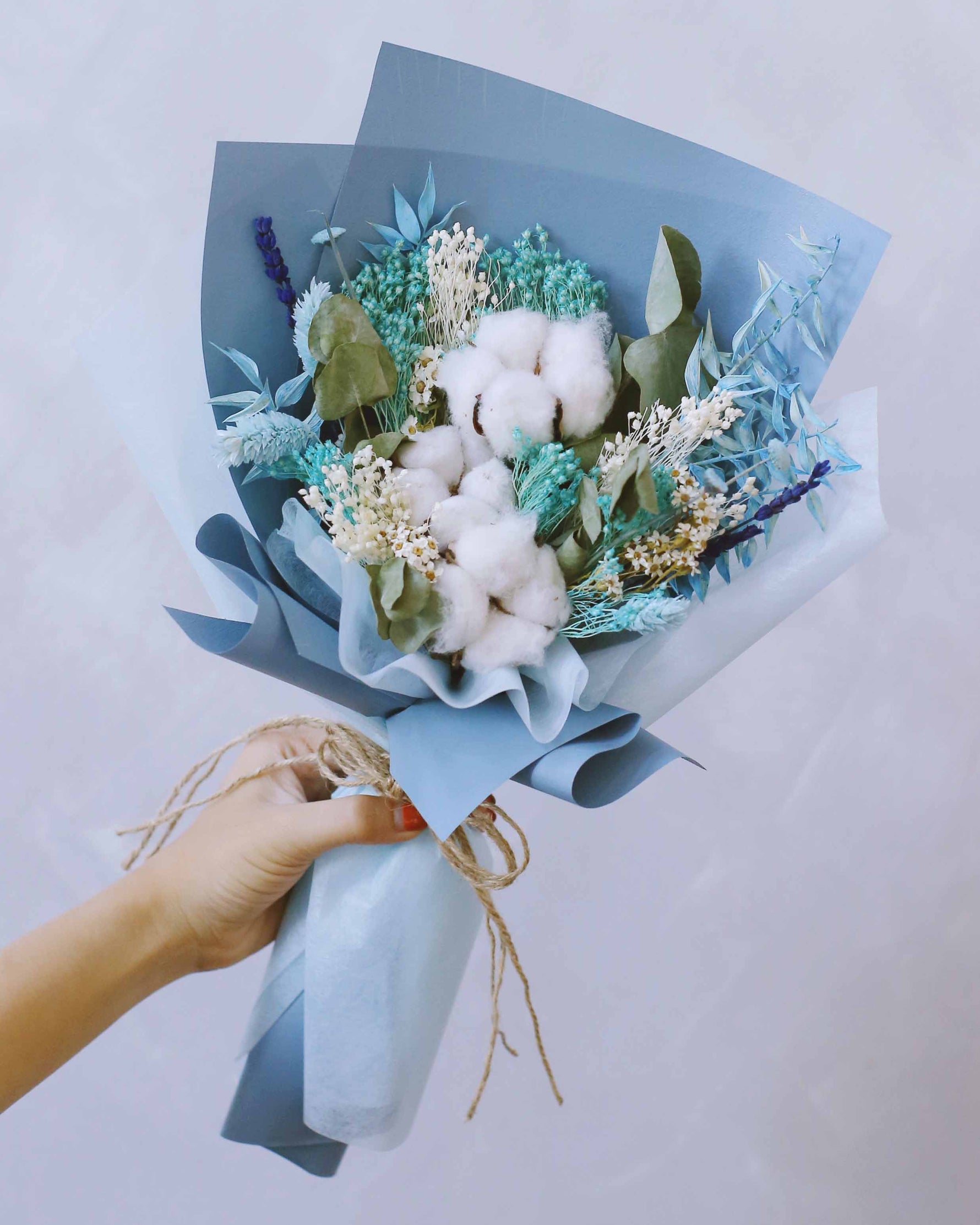 Endless Love In Blue Hand Bouquet | Free Same-Day Flower Delivery Singapore