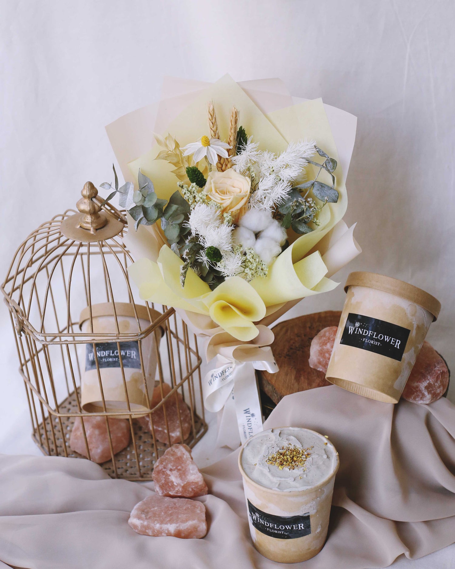 Sweet Scoop Bundle - Osmanthus Oolong Preserved Flowers | Free Same-Day Flower Delivery Singapore