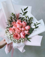 A Study in Pink Hand Bouquet | Free Same-Day Flower Delivery Singapore