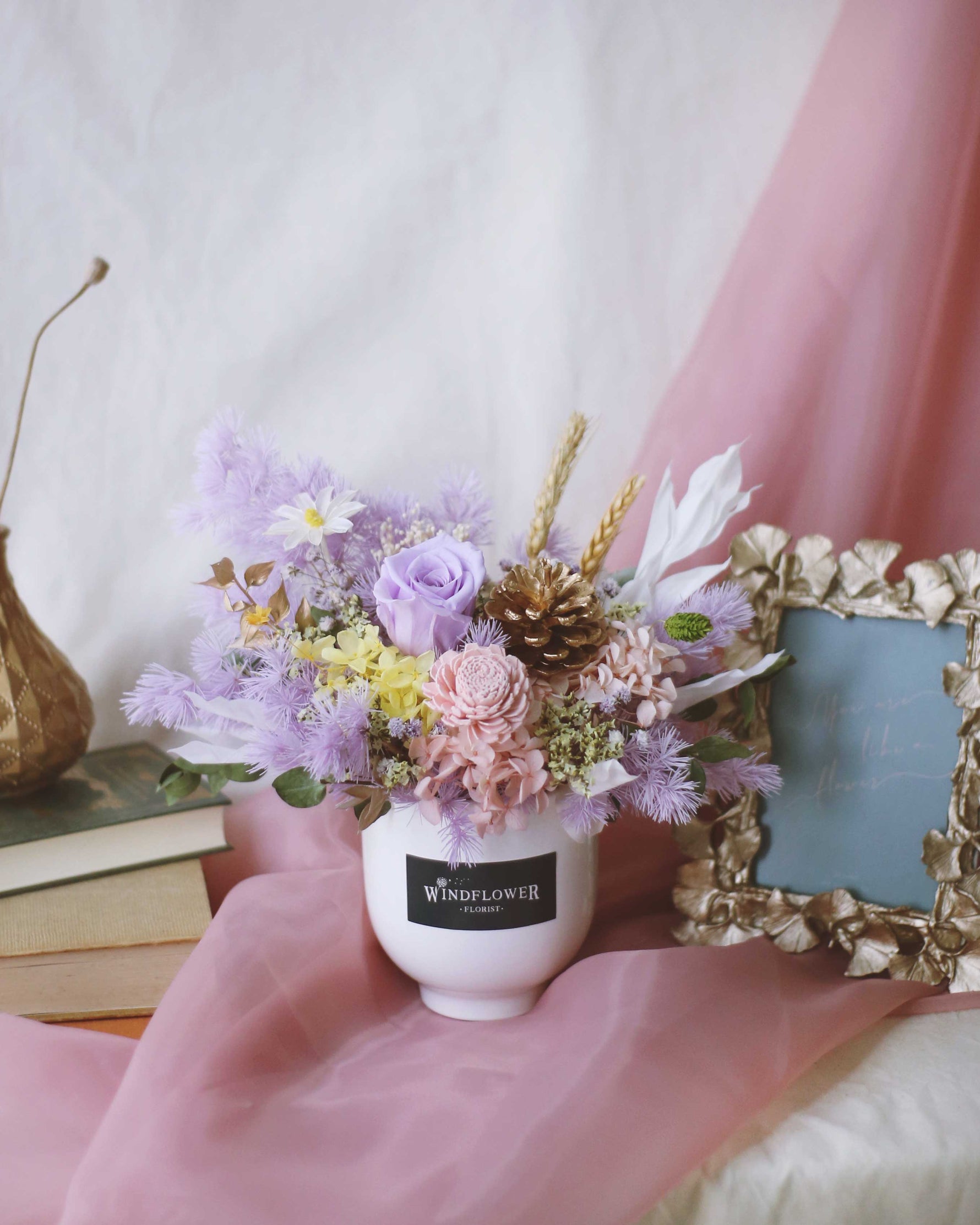Tangled Vase Preserved Flowers | Free Same-Day Flower Delivery Singapore