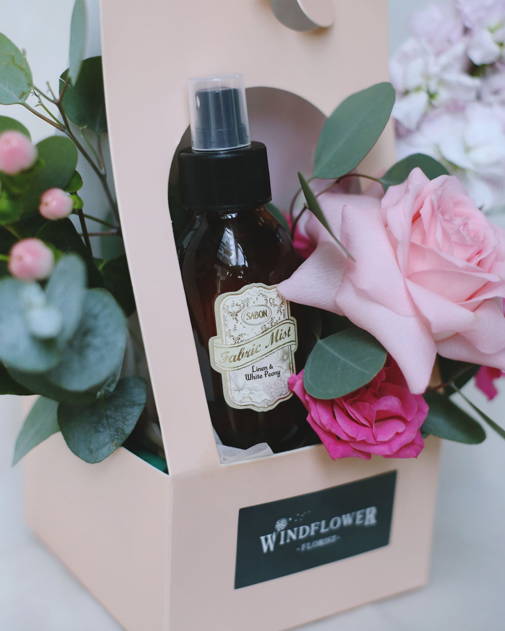 Windflower X Sabon Fabric Mist Floral Box Gift Hamper - View 4 | Windflower Florist