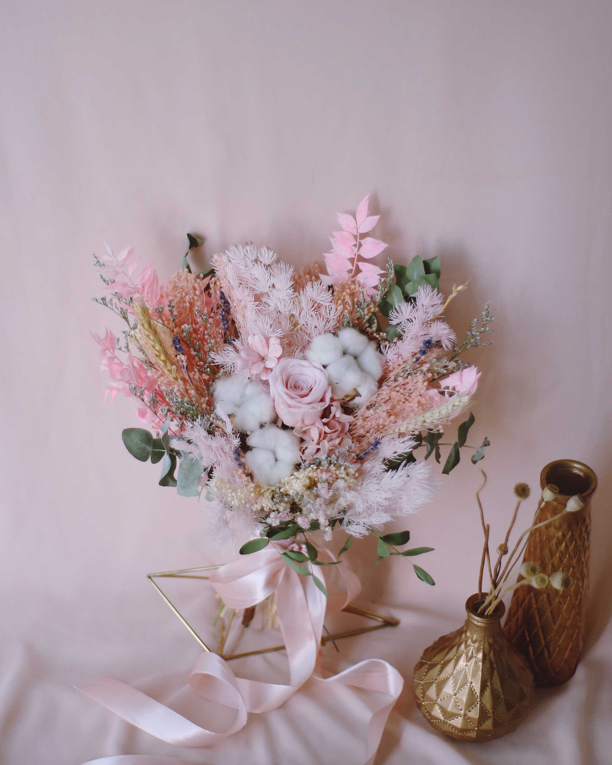 Premium Photo  Bridal bouquet of dried wildflowers and dried flowers